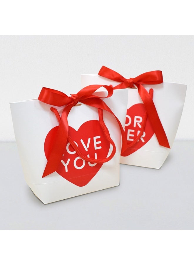 10PCS Heart Love Gift Paper Bags with Handle – Folding Candy & Favor Packaging for Wedding, Valentine’s Day, Party Gifts - Image 2
